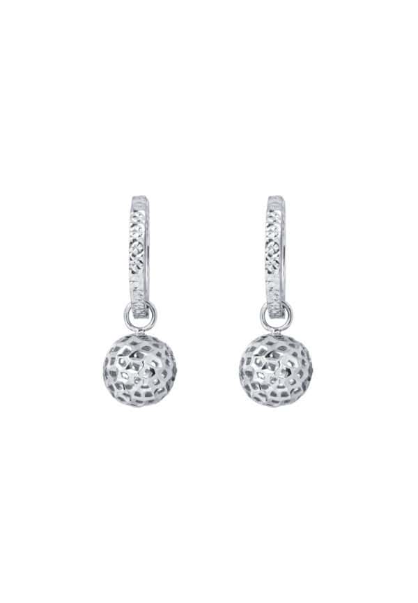 TOMEI Sphericity in Luminescence Duo Earrings, White Gold 585