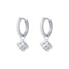 TOMEI Quadrated Luminosity Duo Earrings, White Gold 585