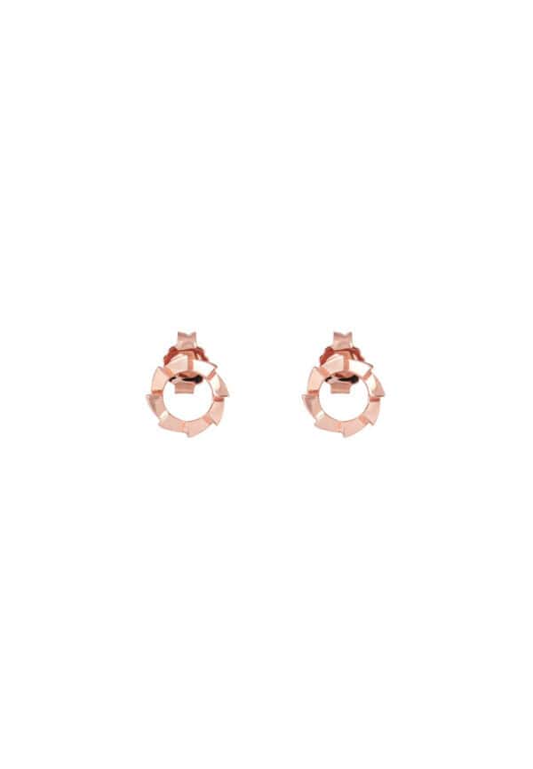 TOMEI Rouge Collection Circle Frame Earrings, Rose Gold 750