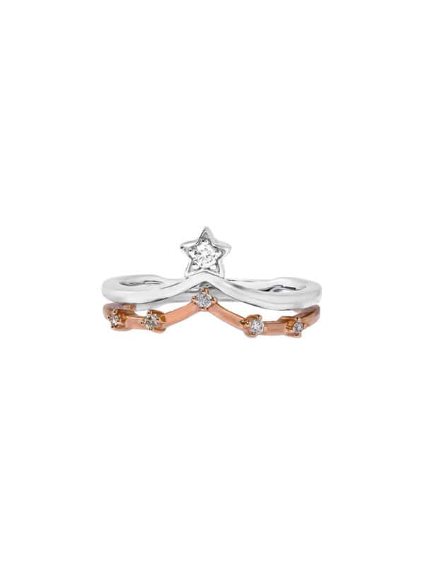 TOMEI Aurora Bloom Diamond Ring, White+Rose Gold 585
