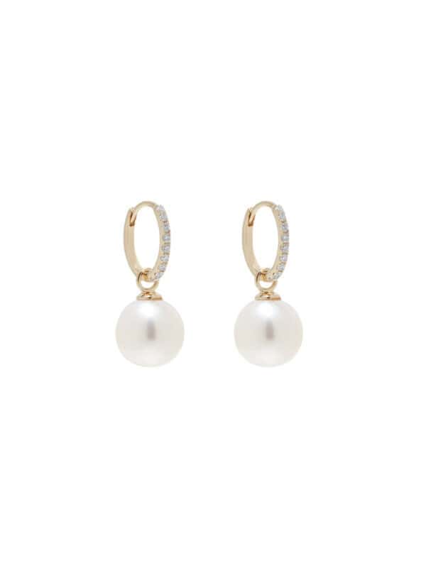 TOMEI Souly Bewitched Pearl Earrings, White/Yellow Gold 585