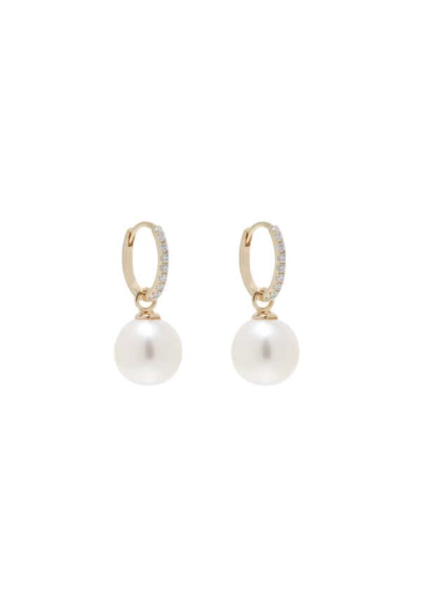 TOMEI Souly Bewitched Pearl Earrings, White/Yellow Gold 585