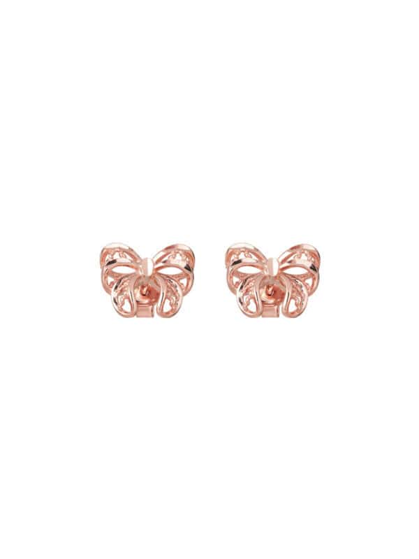 TOMEI Rouge Collection Minimalist Ribbon Earrings, Rose Gold 750