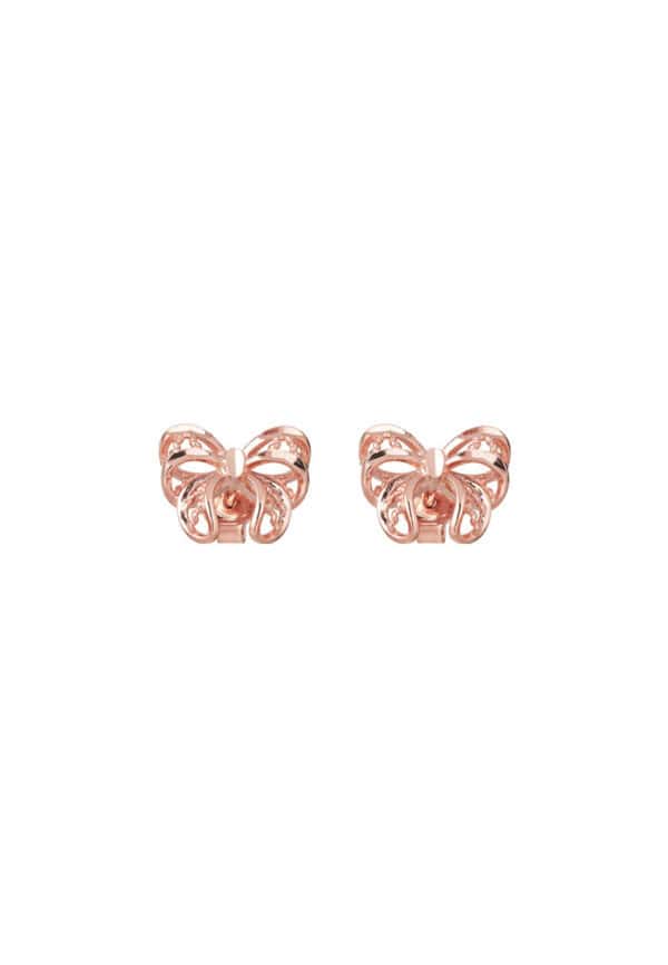 TOMEI Rouge Collection Minimalist Ribbon Earrings, Rose Gold 750