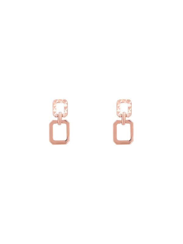 TOMEI Rouge Collection Square-Duo Earrings, Rose Gold 750