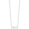 TOMEI Wave-Inspired Heart Shaped Necklace, White Gold 585
