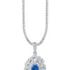 TOMEI Sapphire Pendant, White Gold 750