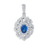 TOMEI Sapphire Pendant, White Gold 750