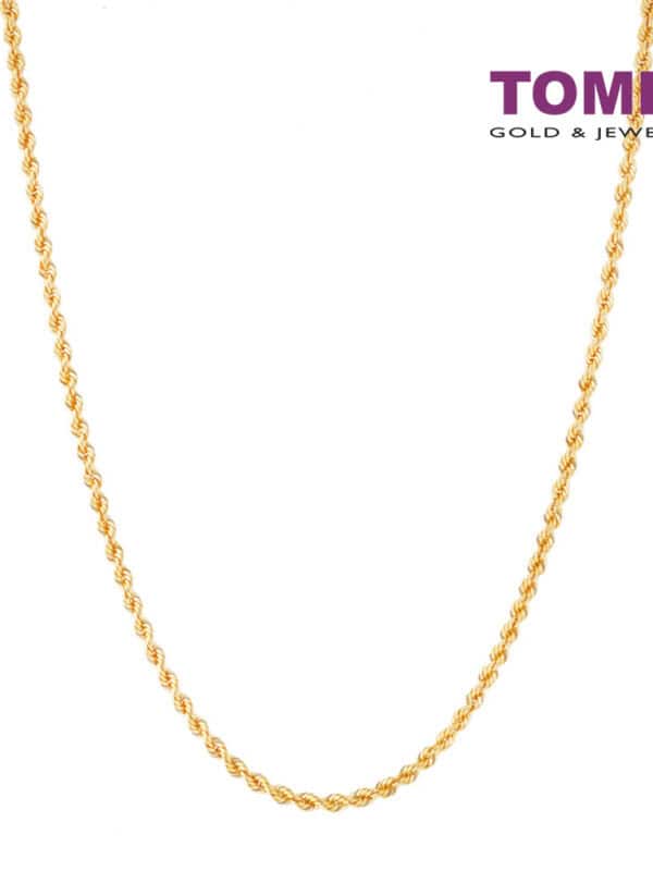 TOMEI Twisted Necklace 60cm, Yellow Gold 916