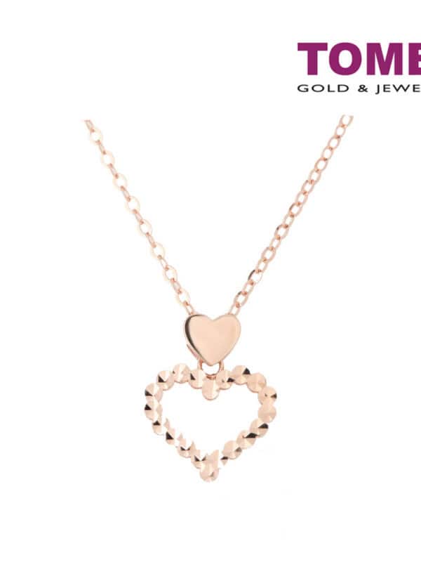 TOMEI Rouge Collection Dual Heart Necklace I Rose Gold 750 (18K)