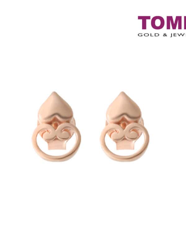 TOMEI Rouge Collection Lovingly RuYi Lock Earrings I Rose Gold 750 (18K)
