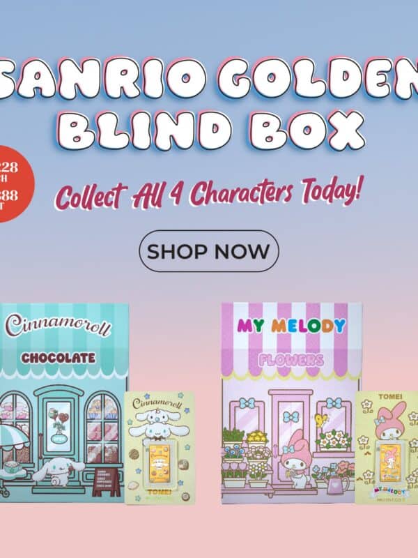 TOMEI x Sanrio Golden Blind Box Full Set Gold Wafer 0.80G I Fine Gold 9999