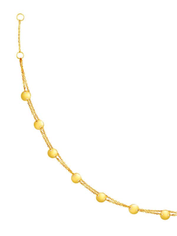 TOMEI [Online Exclusive] Lusso Italia Double Strand Chips Bracelet, Yellow Gold 916