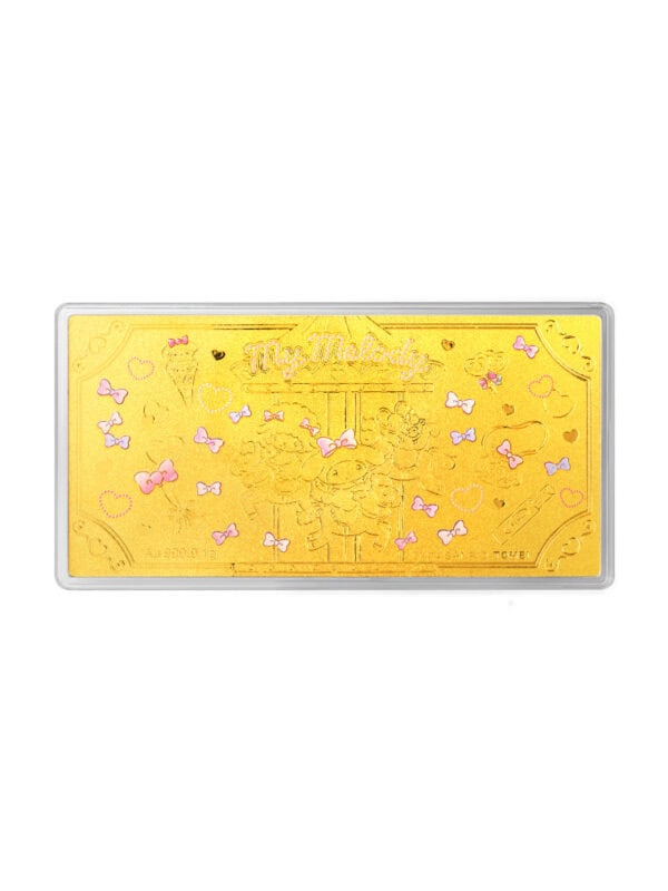 TOMEI X SANRIO My Melody Merry-Go-Round Gold Wafer 1G, Yellow Gold 9999