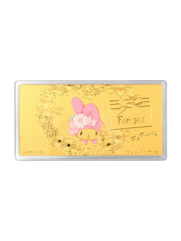 TOMEI X SANRIO My Melody Bloom Gold Wafer 0.5G, Yellow Gold 9999