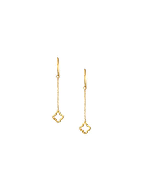 TOMEI [Online Exclusive] Lusso Italia Drop Clover Earrings, Yellow Gold 916