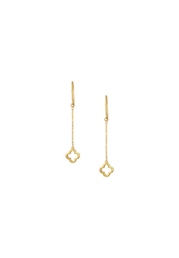 TOMEI [Online Exclusive] Lusso Italia Drop Clover Earrings, Yellow Gold 916