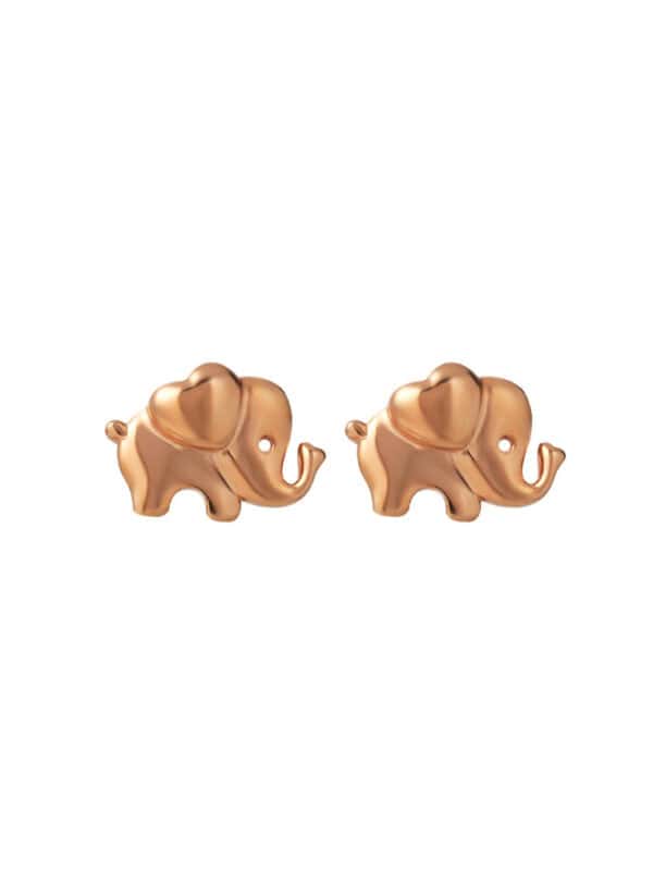 TOMEI Rouge Collection Elephant Earrings, Rose Gold 750