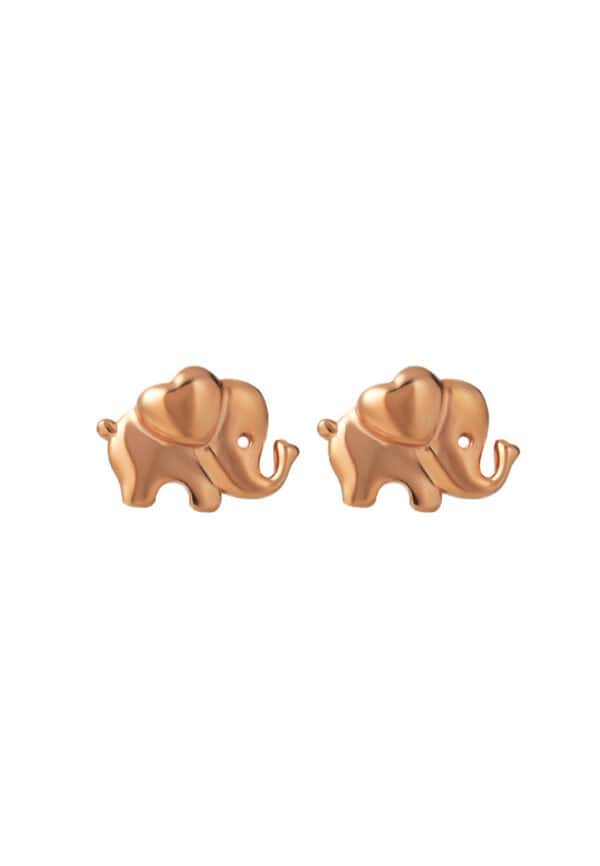 TOMEI Rouge Collection Elephant Earrings, Rose Gold 750