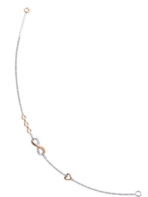 TOMEI ??????Infinity Love Bracelet, White+Rose Gold 585