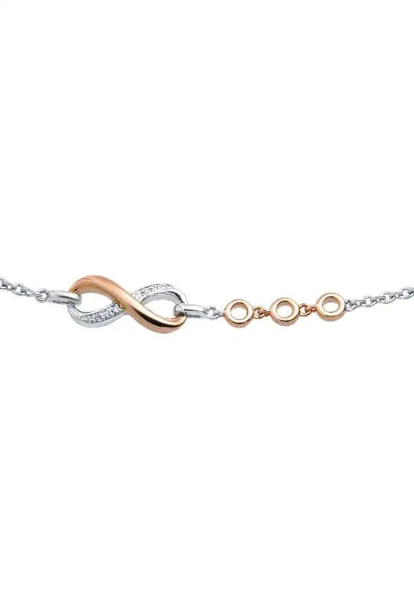 TOMEI ??????Infinity Love Bracelet, White+Rose Gold 585