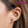 TOMEI Rouge Collection Snow Flake Stud Earrings, Rose Gold 750