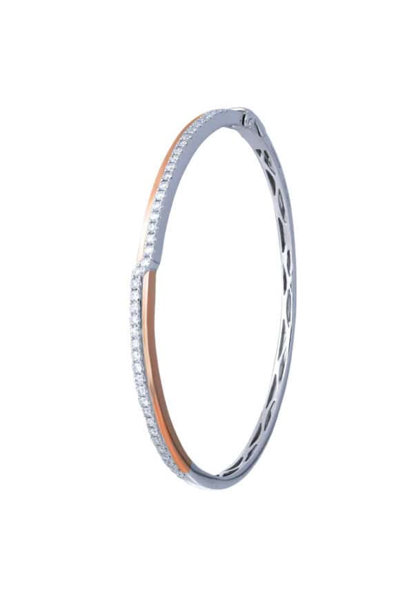 TOMEI ??????Entwined Bangle, White+Rose Gold 585