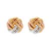 TOMEI Trio Tone Rounded Knot Earrings, Gold 585