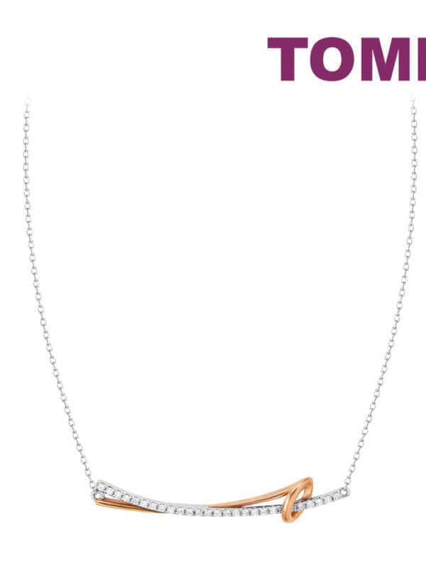 TOMEI Rosy Winter Collection Diamond Necklace, White+Rose Gold 585