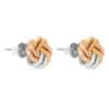 TOMEI Trio Tone Rounded Knot Earrings, Gold 585