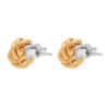 TOMEI Trio Tone Rounded Knot Earrings, Gold 585