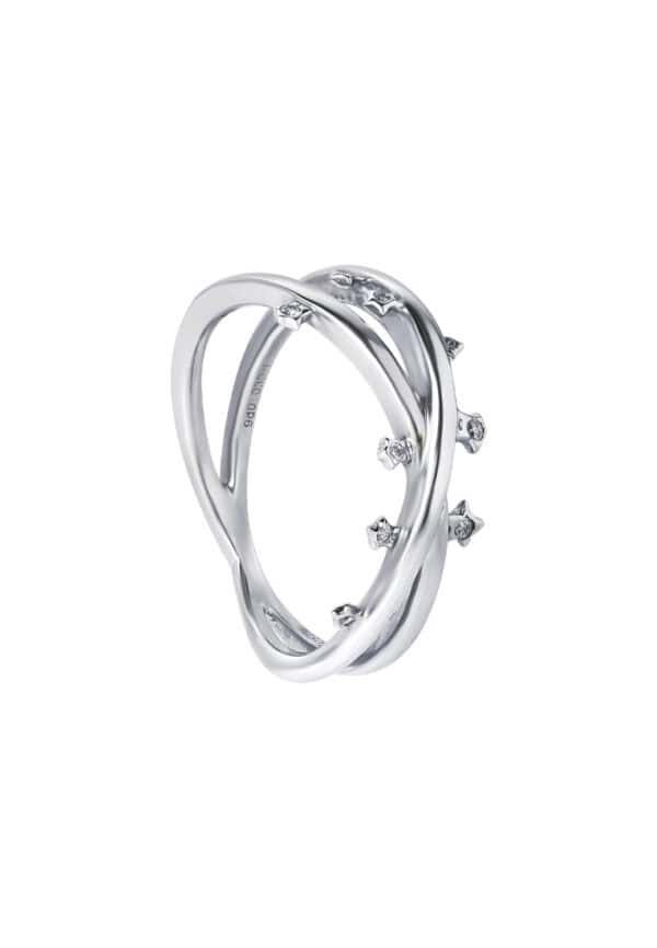 TOMEI Star Lighting Diamond Ring, White Gold 375