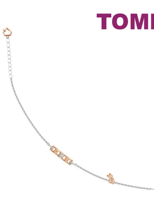 TOMEI Rosy Winter Collection Diamond Bracelet, White+Rose Gold 585