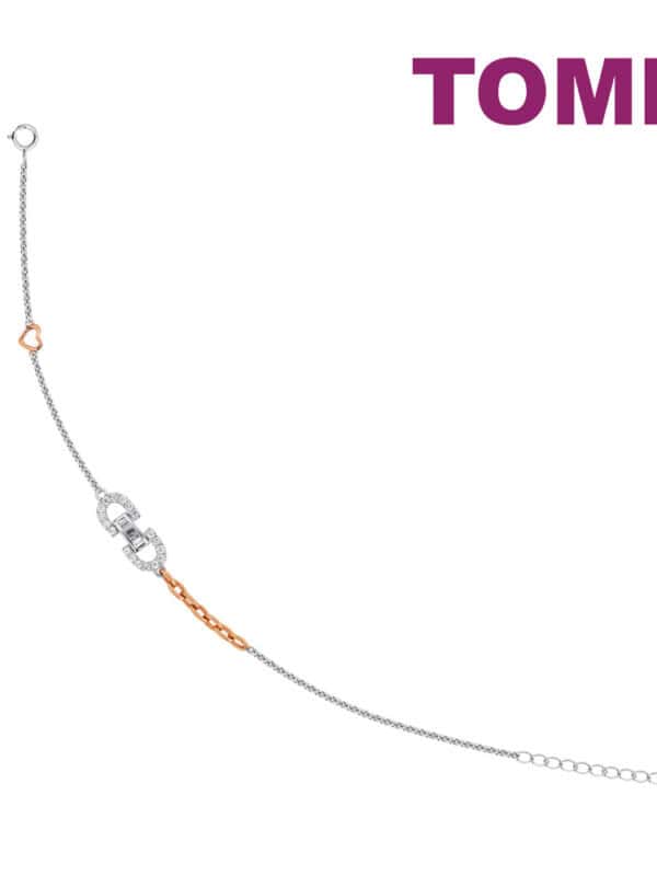 TOMEI Rosy Winter Collection Diamond Bracelet, White+Rose Gold 585