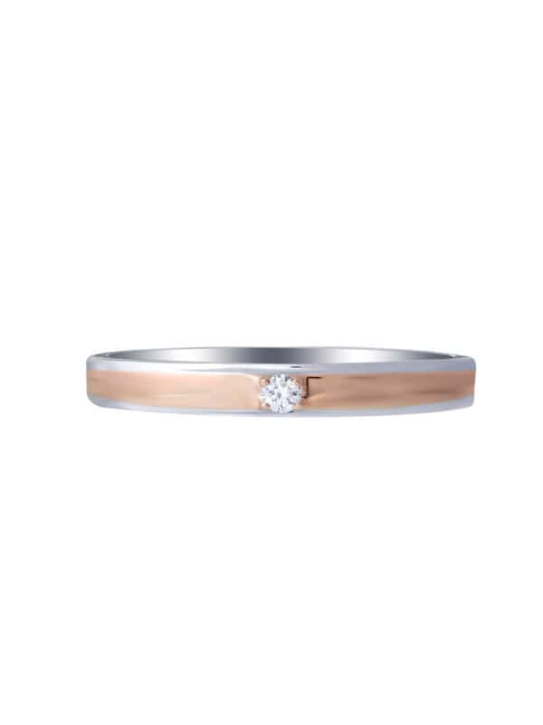 TOMEI【绚丽真爱】Evermore Couple Ring, White+Rose Gold 750