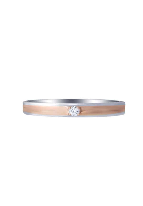 TOMEI【绚丽真爱】Evermore Couple Ring, White+Rose Gold 750