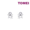 TOMEI Starlit Stud Earrings, White Gold 585