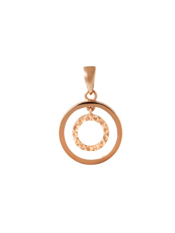 TOMEI Rouge Collection Dwi-Circle Pendant, Rose Gold 750