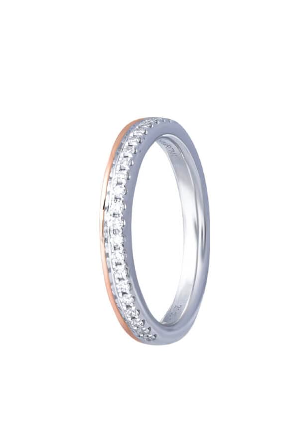 TOMEI【真爱多美。承诺】 Evermore Couple Ring, White+Rose Gold 750