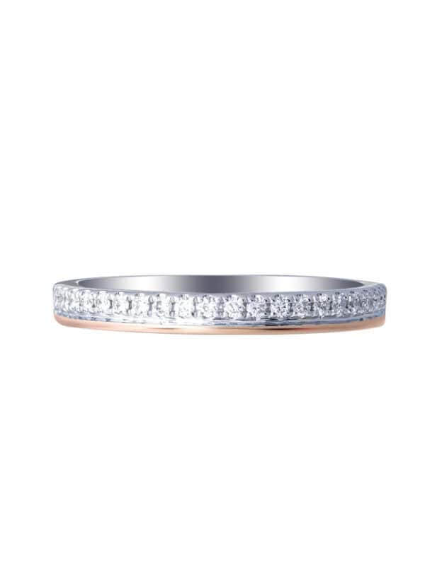 TOMEI【真爱多美。承诺】 Evermore Couple Ring, White+Rose Gold 750