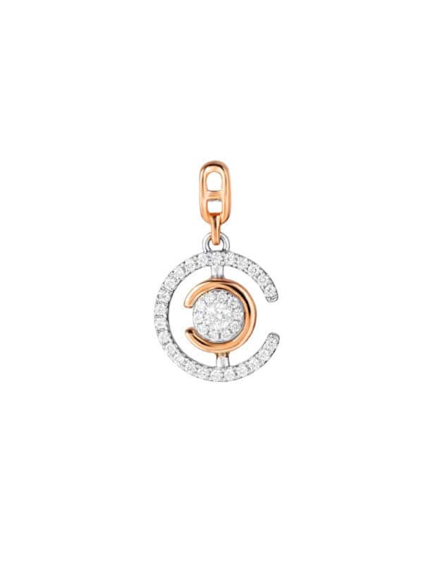 TOMEI Sparkle Serenity Collection DIamond Pendant, White+Rose Gold 750