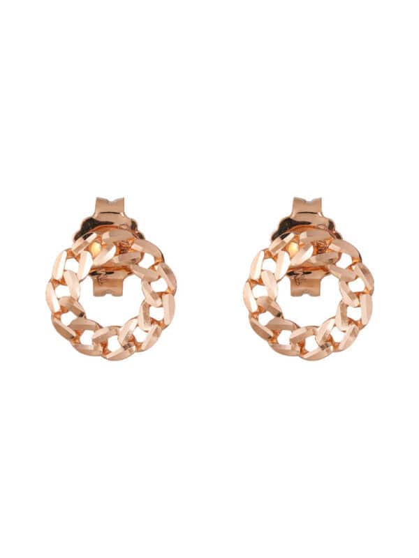 TOMEI Rouge Collection Twist Circle Earrings, Rose Gold 750