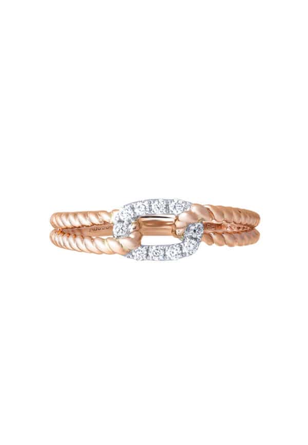 TOMEI 【温柔的爱意】Tender Love Ring, White+Rose Gold 750