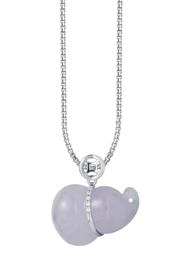 TOMEI Purple Jade Gourd Pendant, White Gold 750