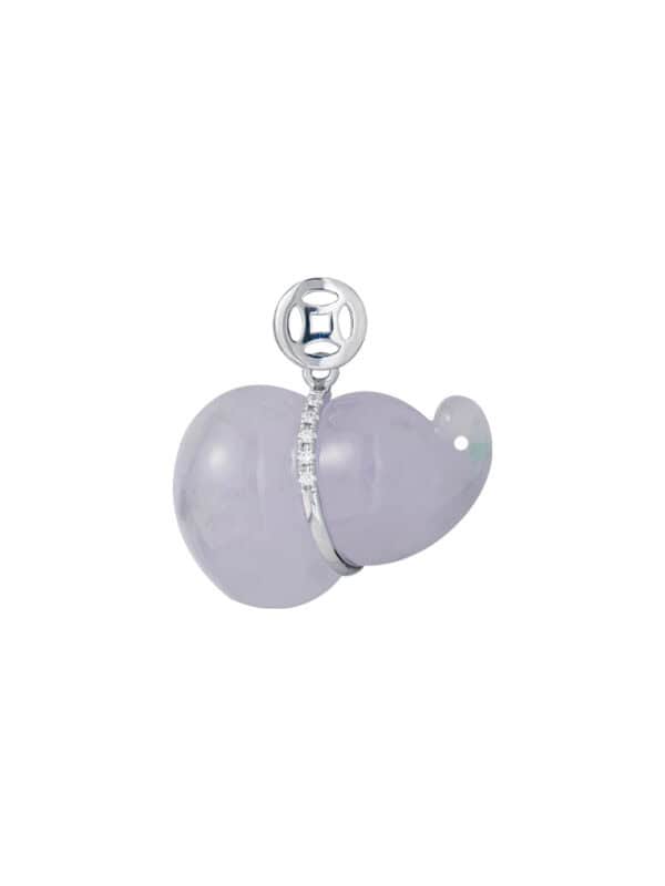 TOMEI Purple Jade Gourd Pendant, White Gold 750