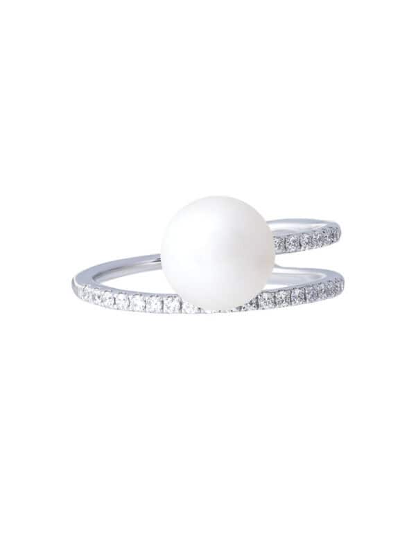 TOMEI 【珍爱多美】Pure Love Pearl Ring, White Gold 585