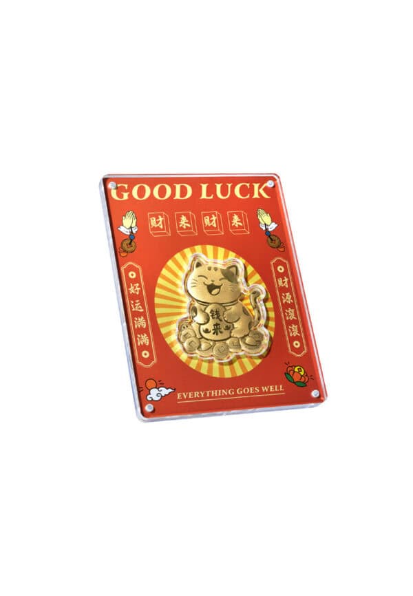 TOMEI??????Lucky Cat Gold Wafer 0.2G Frame, Yellow Gold 9999