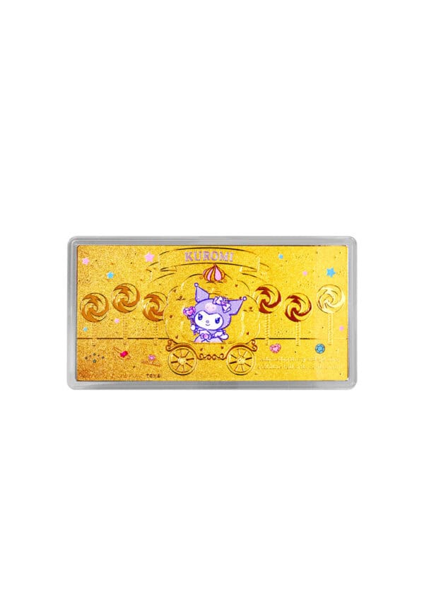 TOMEI X Sanrio Kuromi Sparkle Gold Wafer 0.5G, Yellow Gold 9999