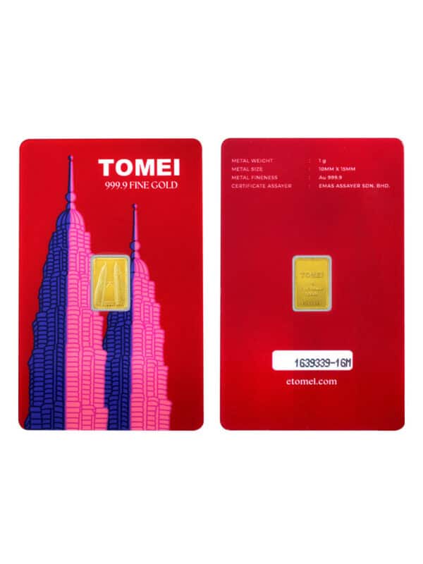 [TOMEI Exclusive] KLCC Twin Towers Gold Bar | 1 Gram | Fine Gold 9999