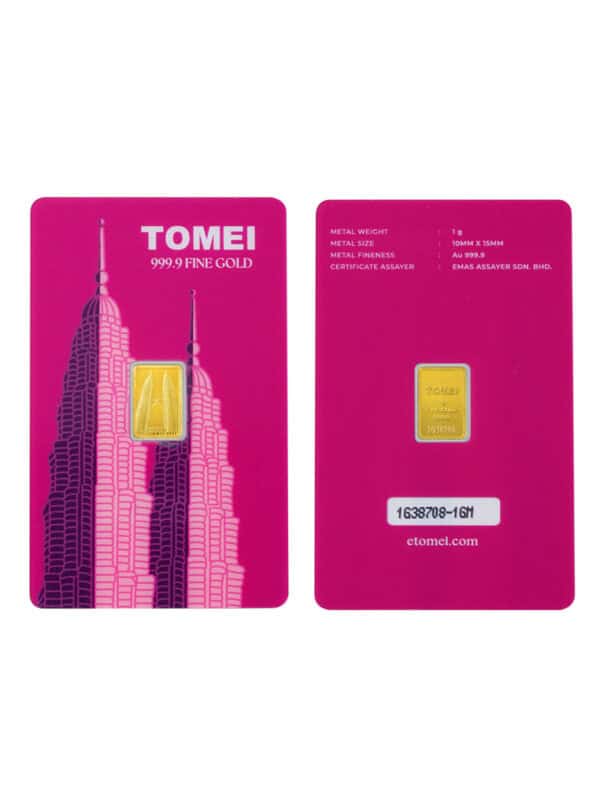[TOMEI Exclusive] KLCC Twin Towers Gold Bar | 1 Gram | Fine Gold 9999